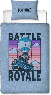 Character World Fortnite Official Single Childs Duvet Cover Set | Battle Royale Design Reversible 2 Sided Bedding Including Matching Pillow Case Single Bed Set | Polycotton