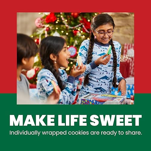 Miniatura 6 de Cheryl's Cookies Lata de regalo de Feliz Navidad con 12 galletas navideñas surtidas, envueltas individualmente, gourmet y entrega fresca, lata de