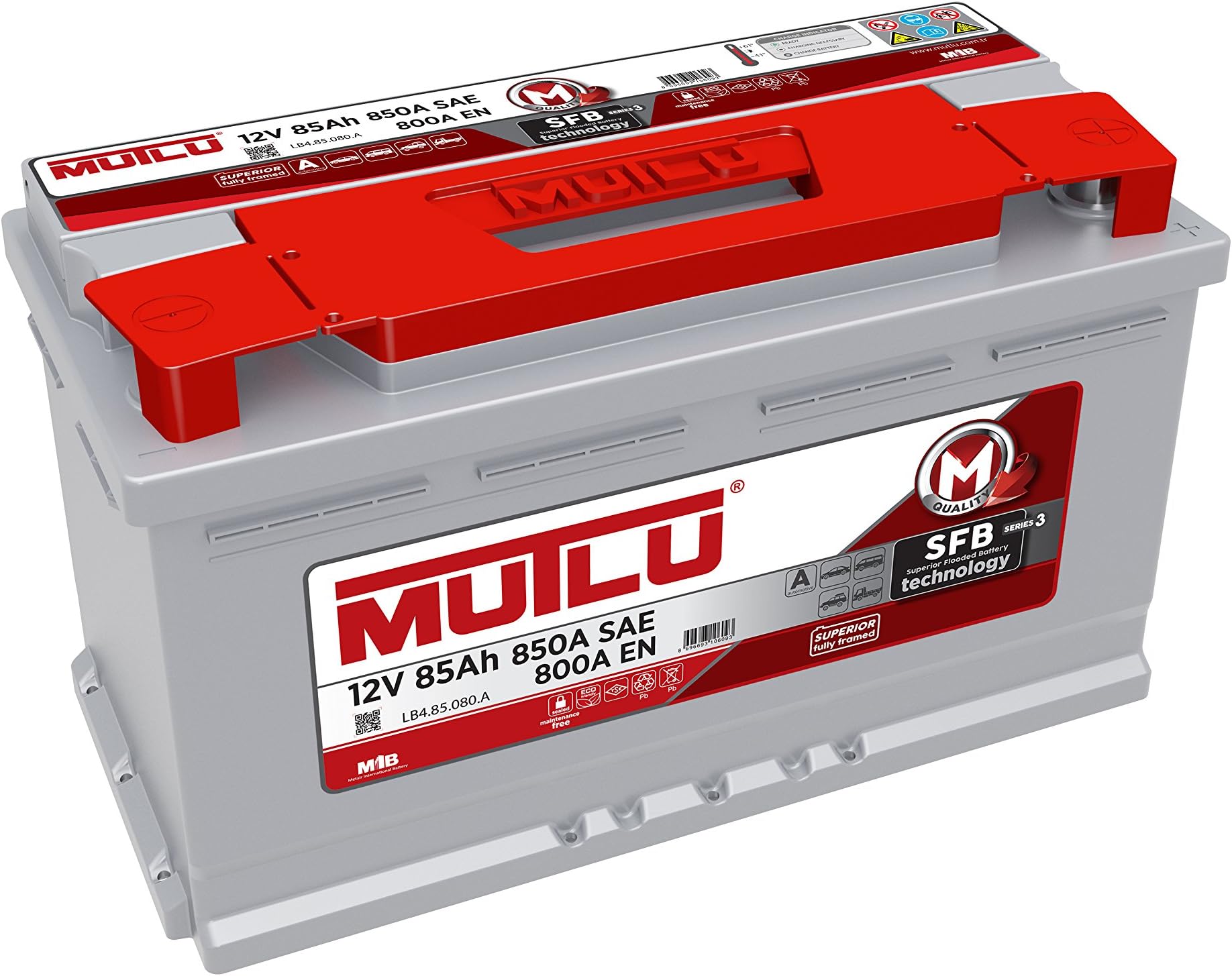 Mutlu 110 Series 3 Car Battery 12V 85Ah 850A (SAE) 800A (EN)