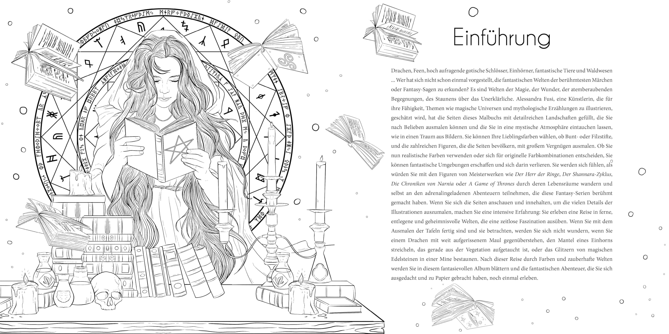 Fantastische Welten (Ausmalbuch zur kreativen Stressbewältigung): Über 90 inspirierende Ausmalbilder aus der Welt der Märchen und Fantasy-Sagen