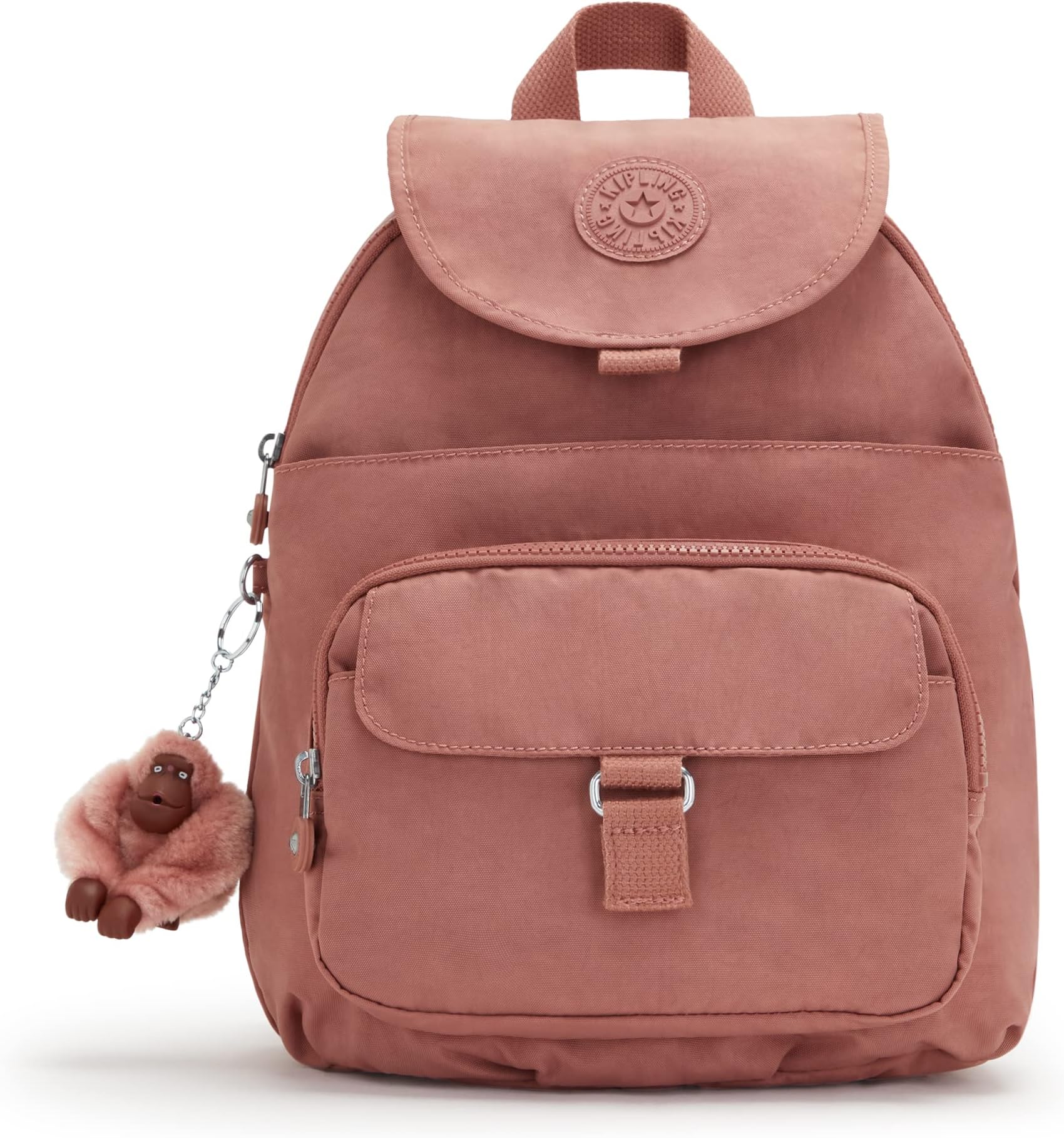 Kipling Women's Queenie Backpack, Adjustable Backpack Straps, Monkey Keychain, Key Clasp, Top Carry Handle