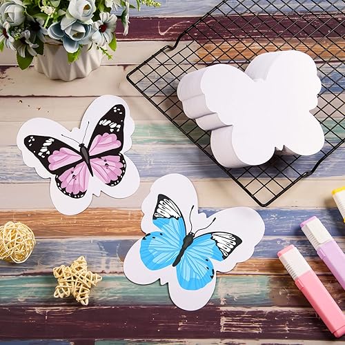 Miniatura 4 de 72 recortes de papel en blanco troquelados con forma de mariposa blanca para maestros y niños, proyectos de manualidades, decoración de tablón de