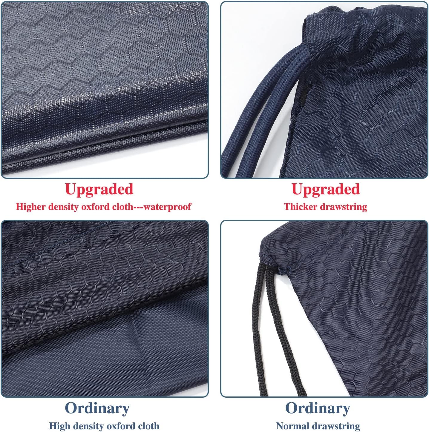 Pimoys Drawstring Backpack Bag, Waterproof Draw String Back Sack with Zip Pocket, Gym Drawstring Bags Swim Bag for Men Women image 5