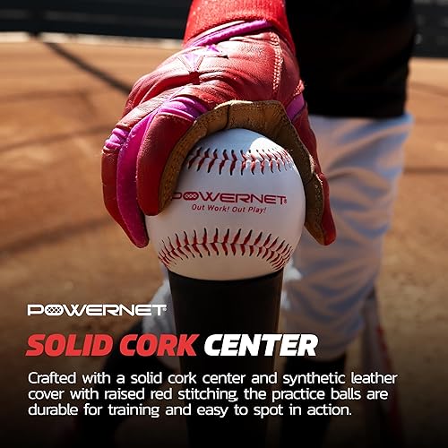 Miniatura 6 de PowerNet Baseball Bundle, Padded Bucket with 24 Practice Baseballs or Flexi-Soft Training Balls, Portable Pitching & Batting Practice Equipment