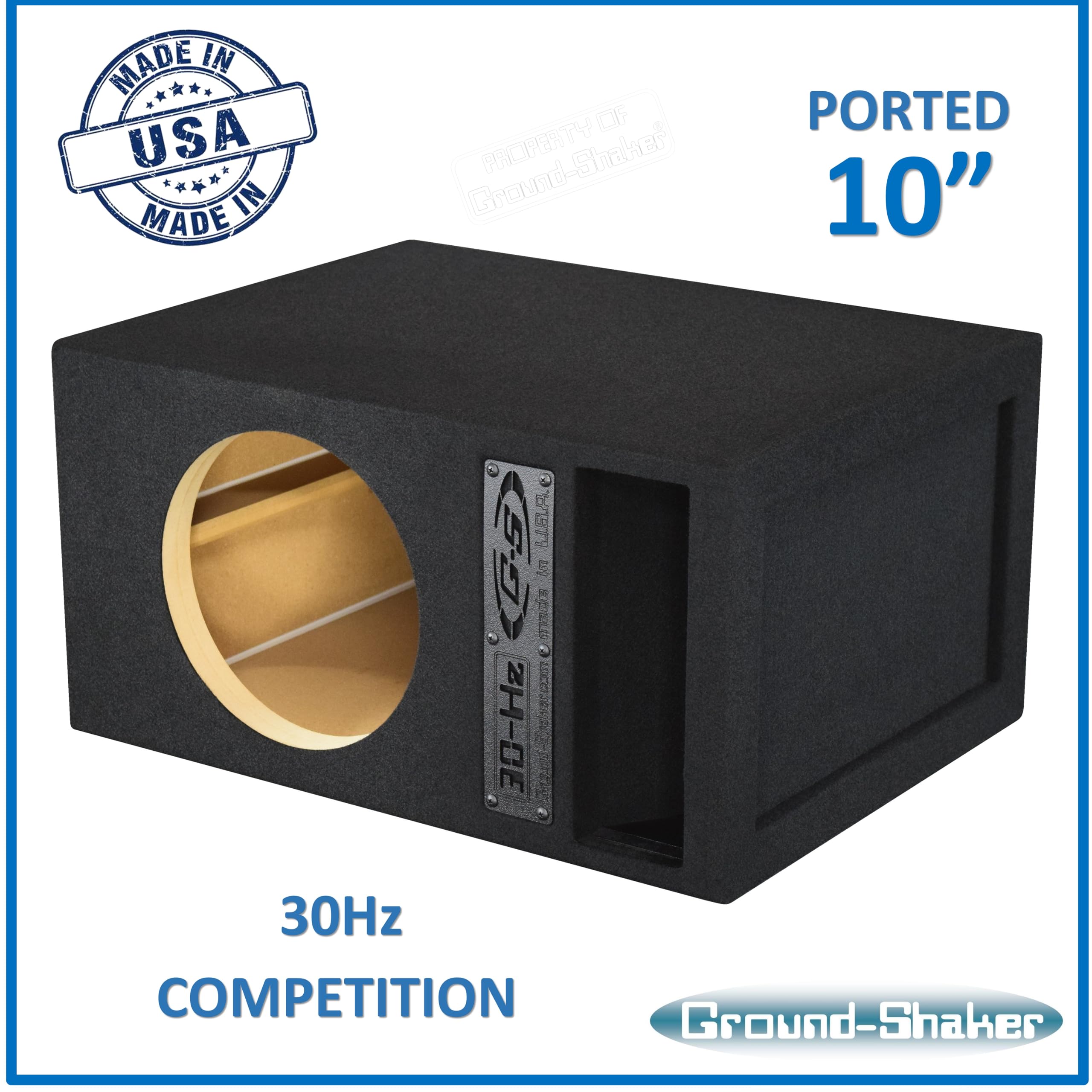 Ground Shaker Single Competition Ported/Vented Sub Box Subwoofer Enclosure (10