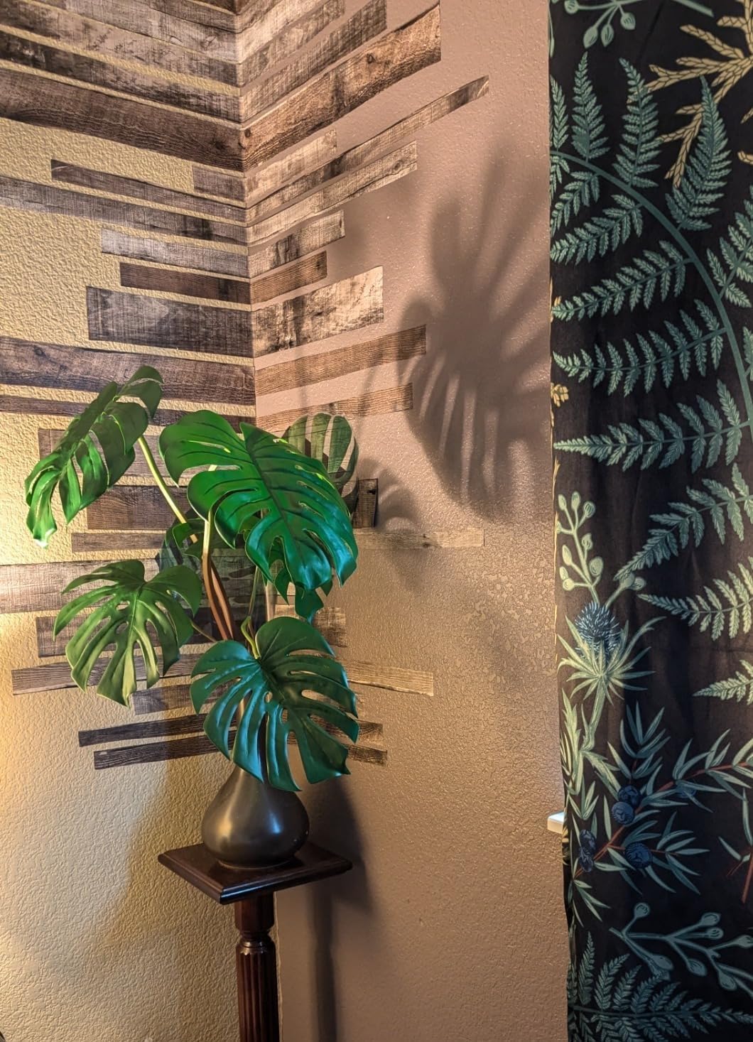 DuHouse 6Pcs Faux Monstera Leaves Artificial Greenery with Long Stems Large Fake Tropical Palm Leaves for Home Wedding Birthday Theme Party Decorations