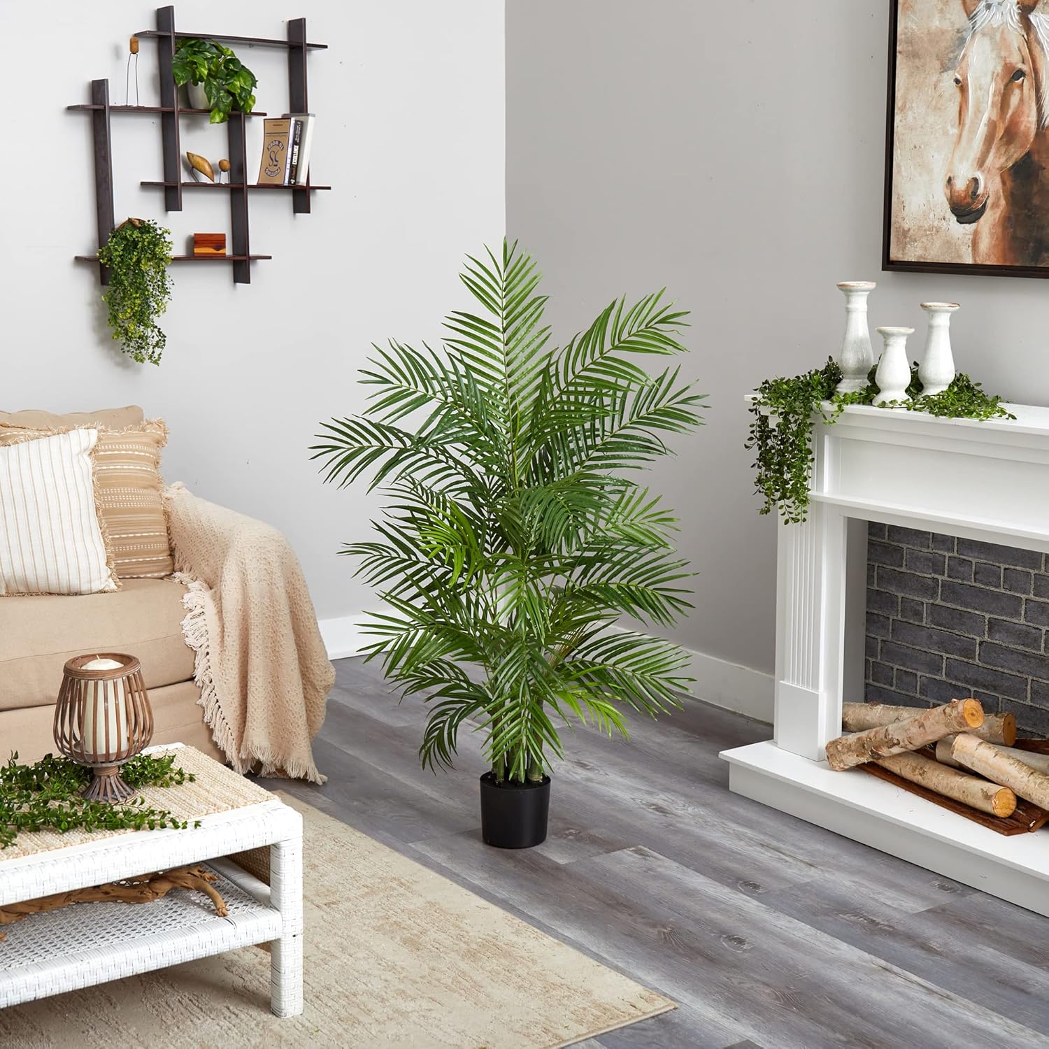 Tropical Elegance 40" Faux Areca Palm Silk Floor Plant in Pot
