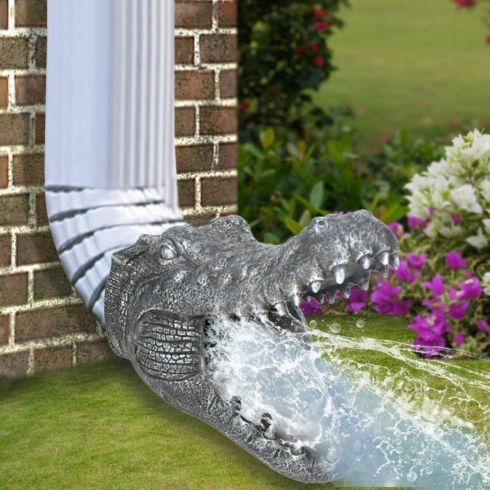 Buy Crocodile Garden Downspout Sculpture Statue Gutter Outdoor Gutter