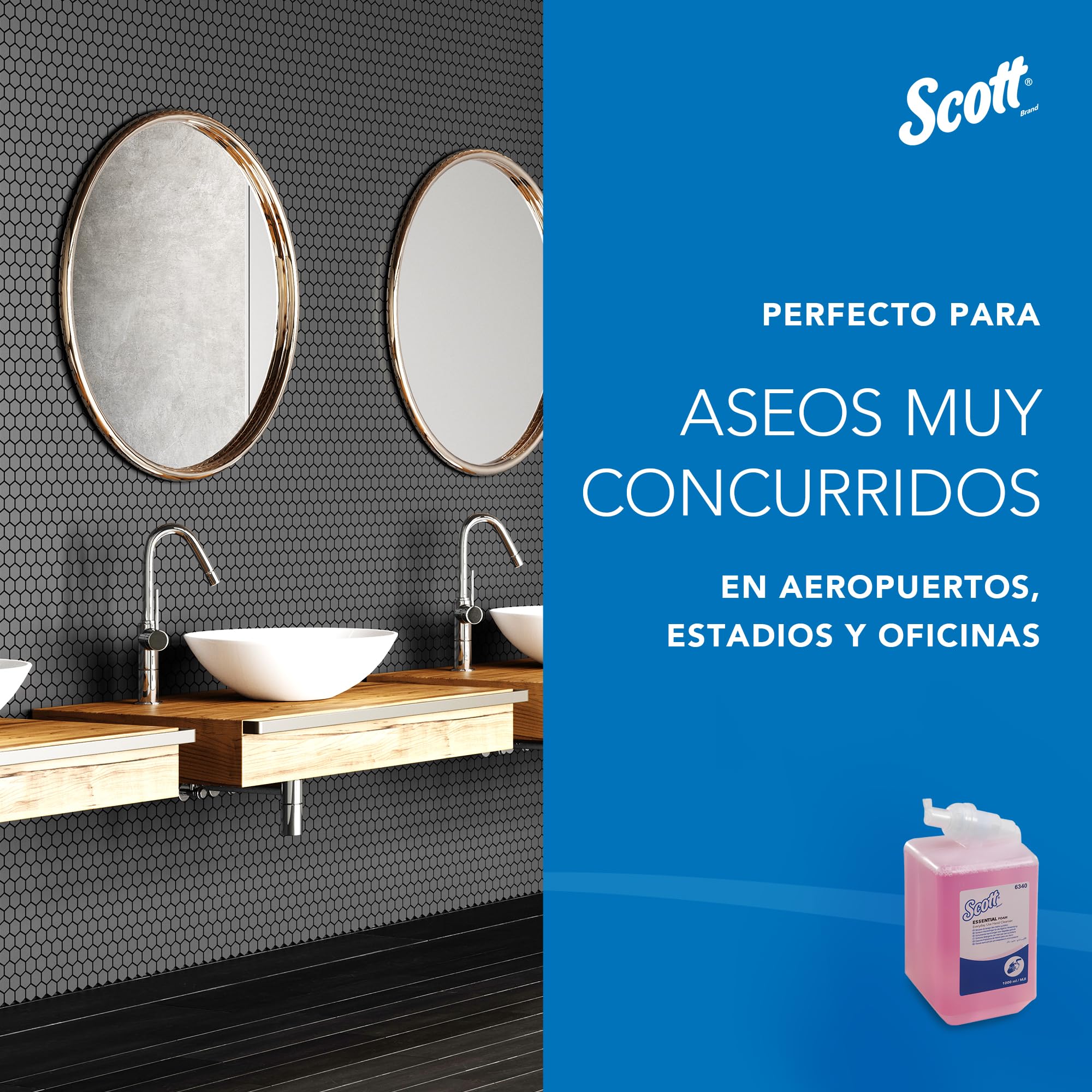 Scott Essential Gel de Manos en Espuma 6340, Color Rosa, Perfumado, 6 Recambios x 1 Litro (6 total)