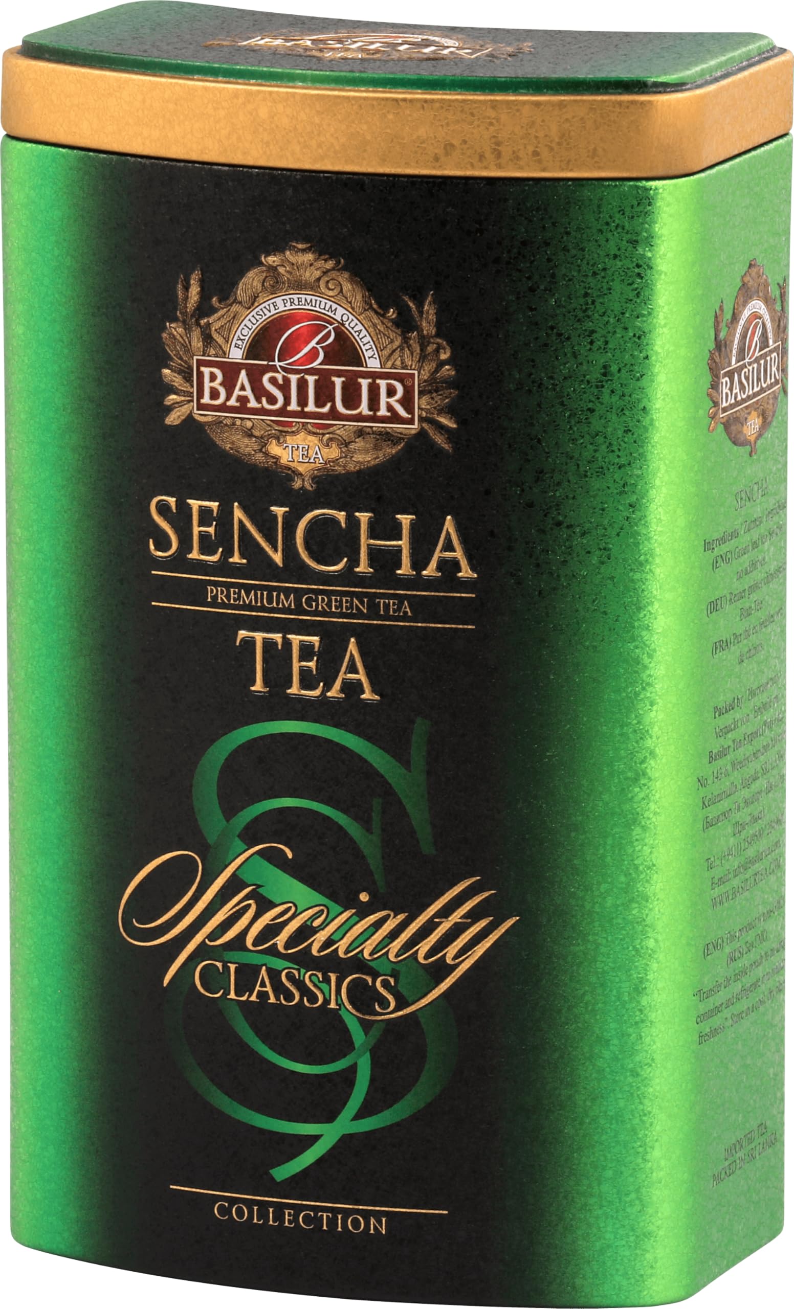 Basilur Sencha Green Tea - 100g Tin Caddy | Premium Loose-Leaf Tea