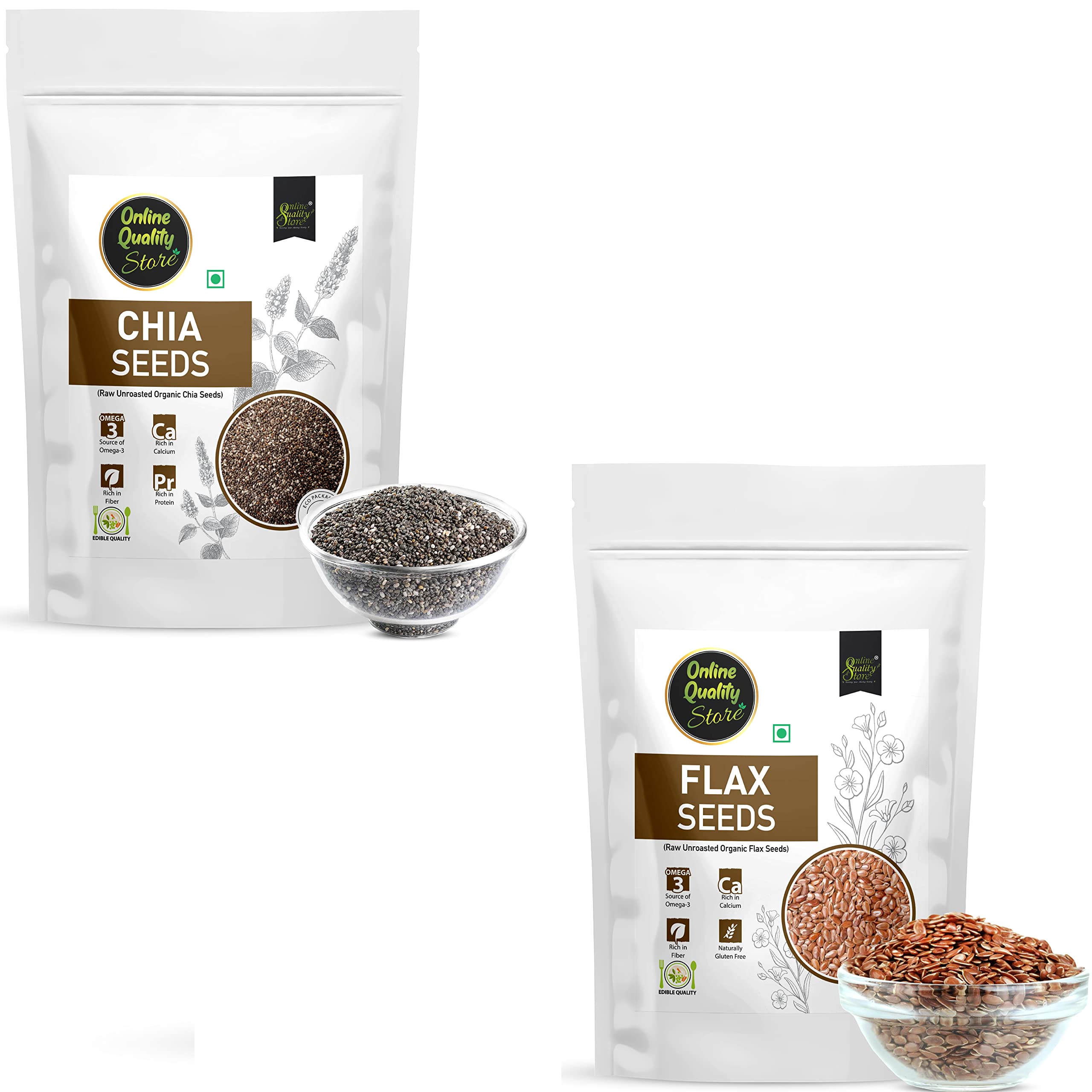 See full amazon price history chart for Online Quality Store Raw Organic Combo of Flax Seeds & Chia Seeds -200gm(100gm x 2 Pack) |Unroasted Mix Seeds for eating with Omega 3 and rich in Fiber, Calcium & Protien for Weight Loss|Diet Snacks Online Quality Store Raw Organic Combo of Flax Seeds & Chia Seeds -200gm(100gm x 2 Pack) |Unroasted Mix Seeds for eating with Omega 3 and rich in Fiber, Calcium & Protien for Weight Loss|Diet Snacks (B09QNDZR6H) Amazon Price History, Amazon Price Tracker