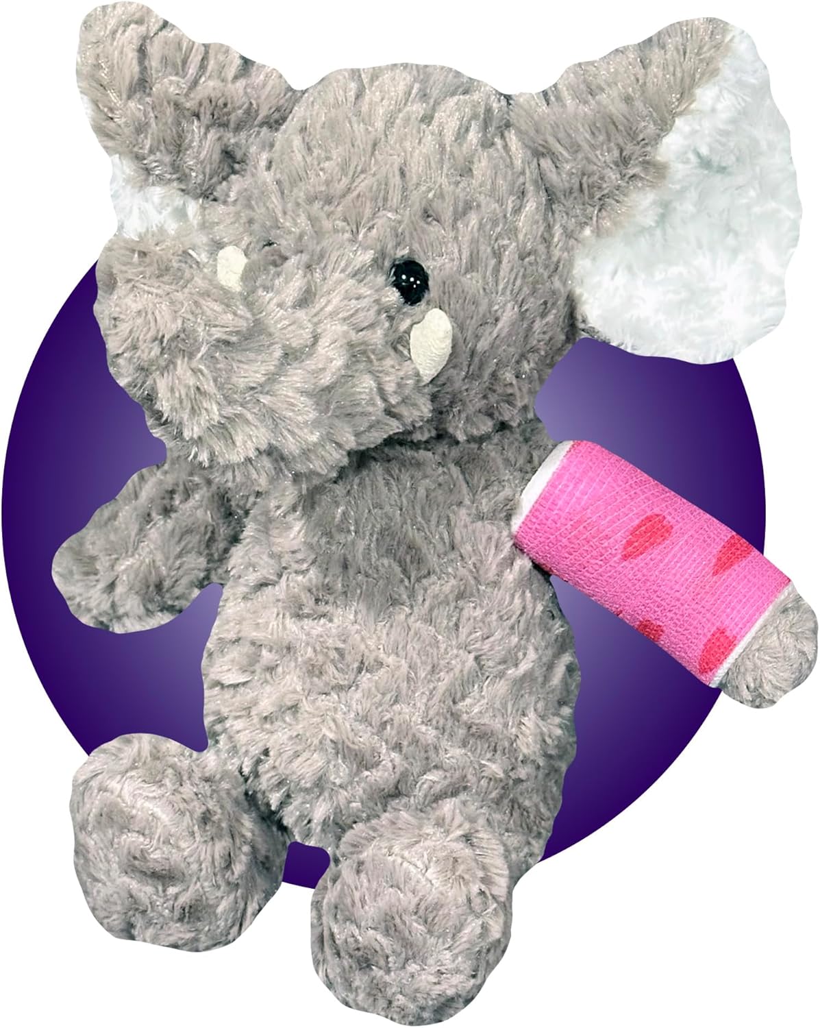 Broken Bone Gifts for Kids - Choose Cast Color and Location - Stuffed Animal with Cast on Arm - Plush with Leg Cast - Elephant Get Well Gifts - Gift for Kid with Broken Bone