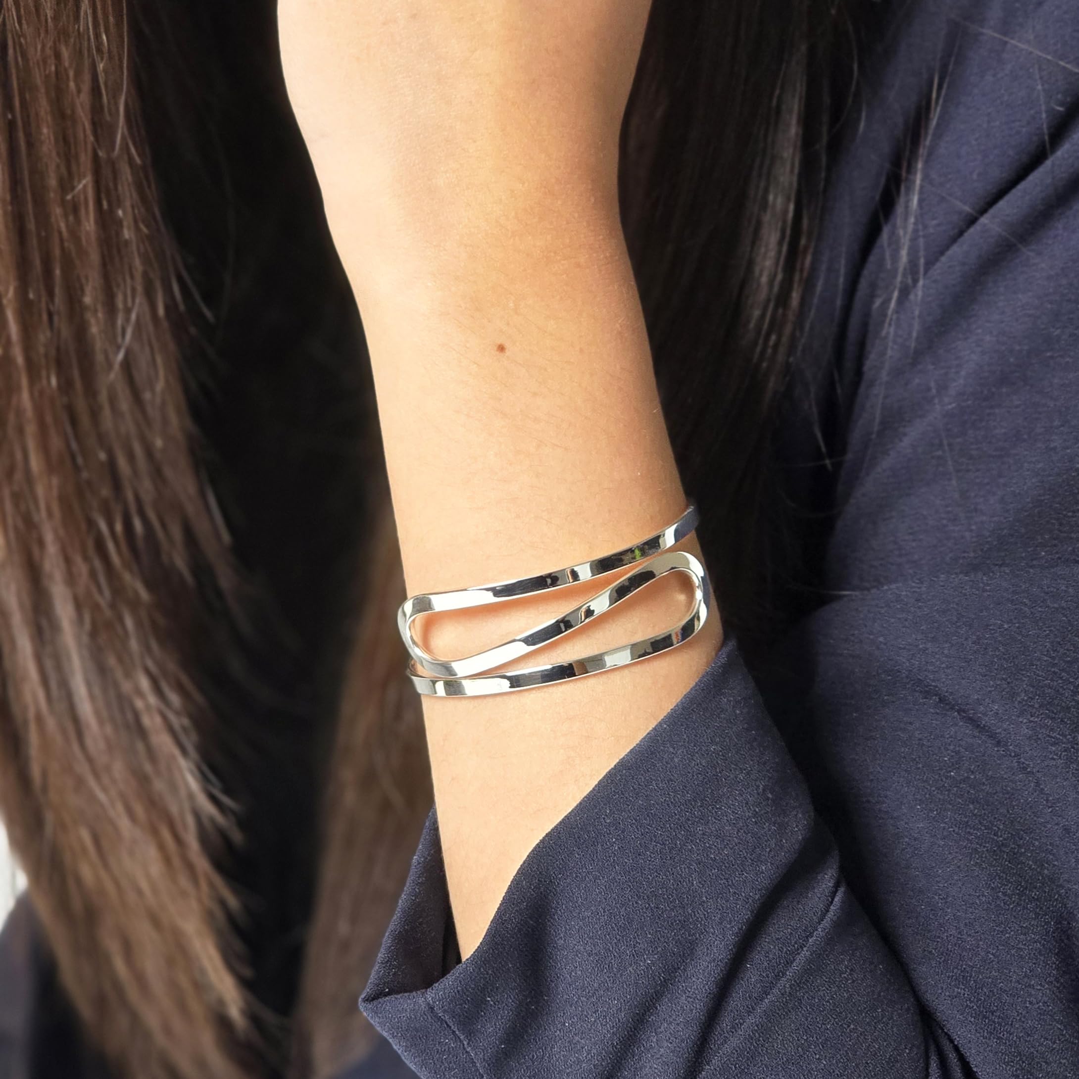 Pulsera Trenzada Plata Ajustable Mujer Elegante + Empaque | Cuotas Sin