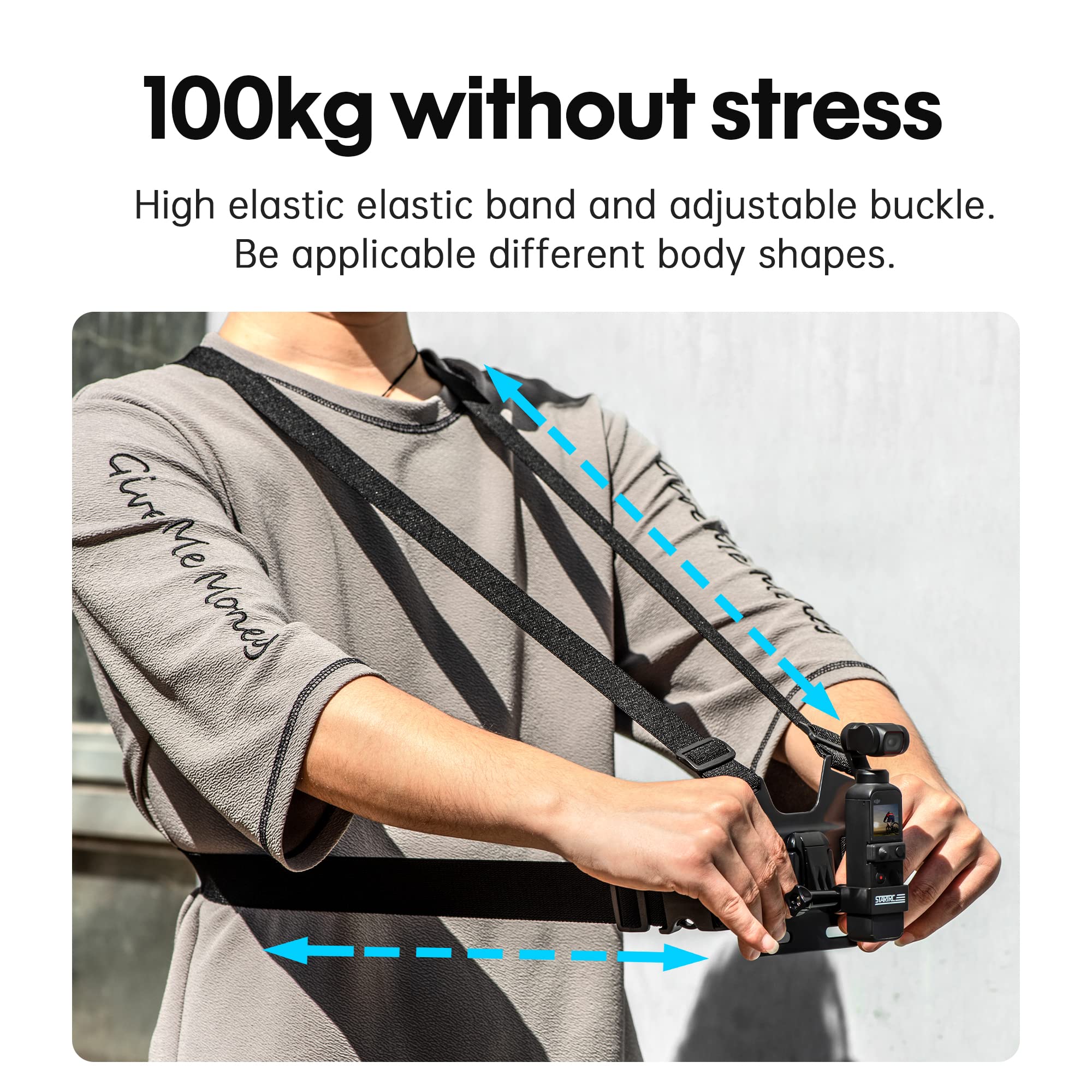 Brustgurthalter Verstellbar Brustgurt Halterung Chest Mount mit J-Haken | Kompatibel mit GoPro, Insta360, DJI Osmo, Action-Kameras, Smartphones | Für Outdoor Abenteuer & Extremsportarten