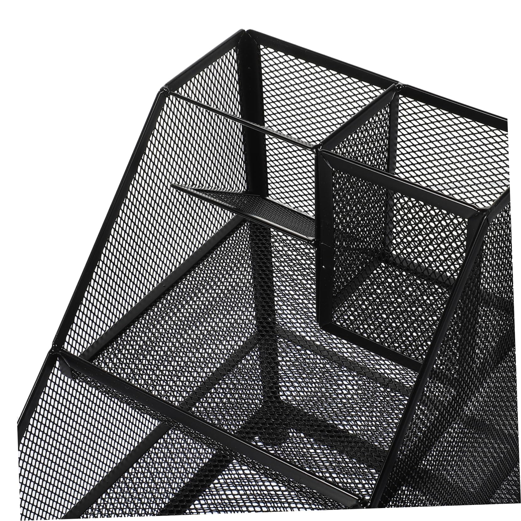Sosoport Mesh Datei organizer aus Metall mit Zwei Fächern und Drei Links Platziertem Stiftehalter Robuster Büro aufbewahrung für Magazine Schwarzer Desktop Ablage für Büro und Schreibtisch