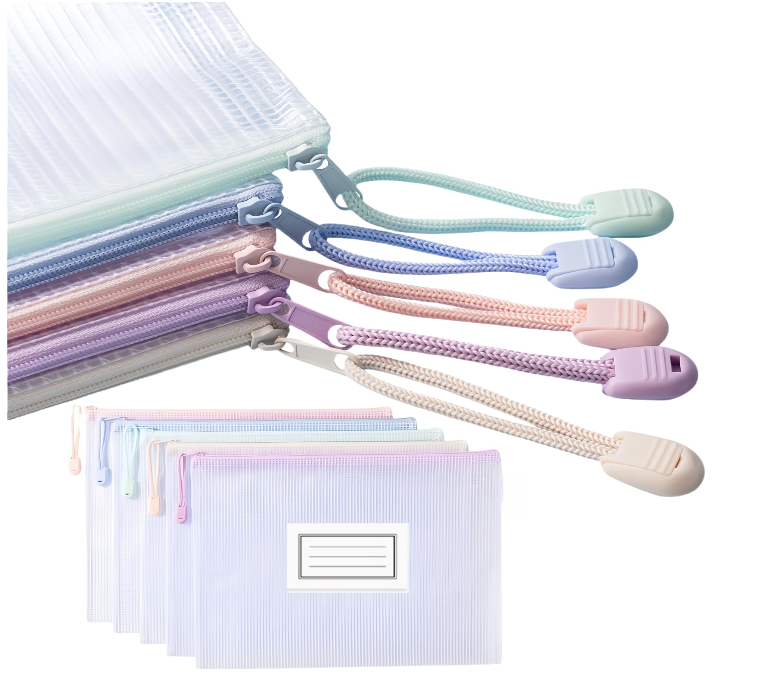 Amazon | ジッパー式A4 クリアファイル袋 大容量 5色セット 防水