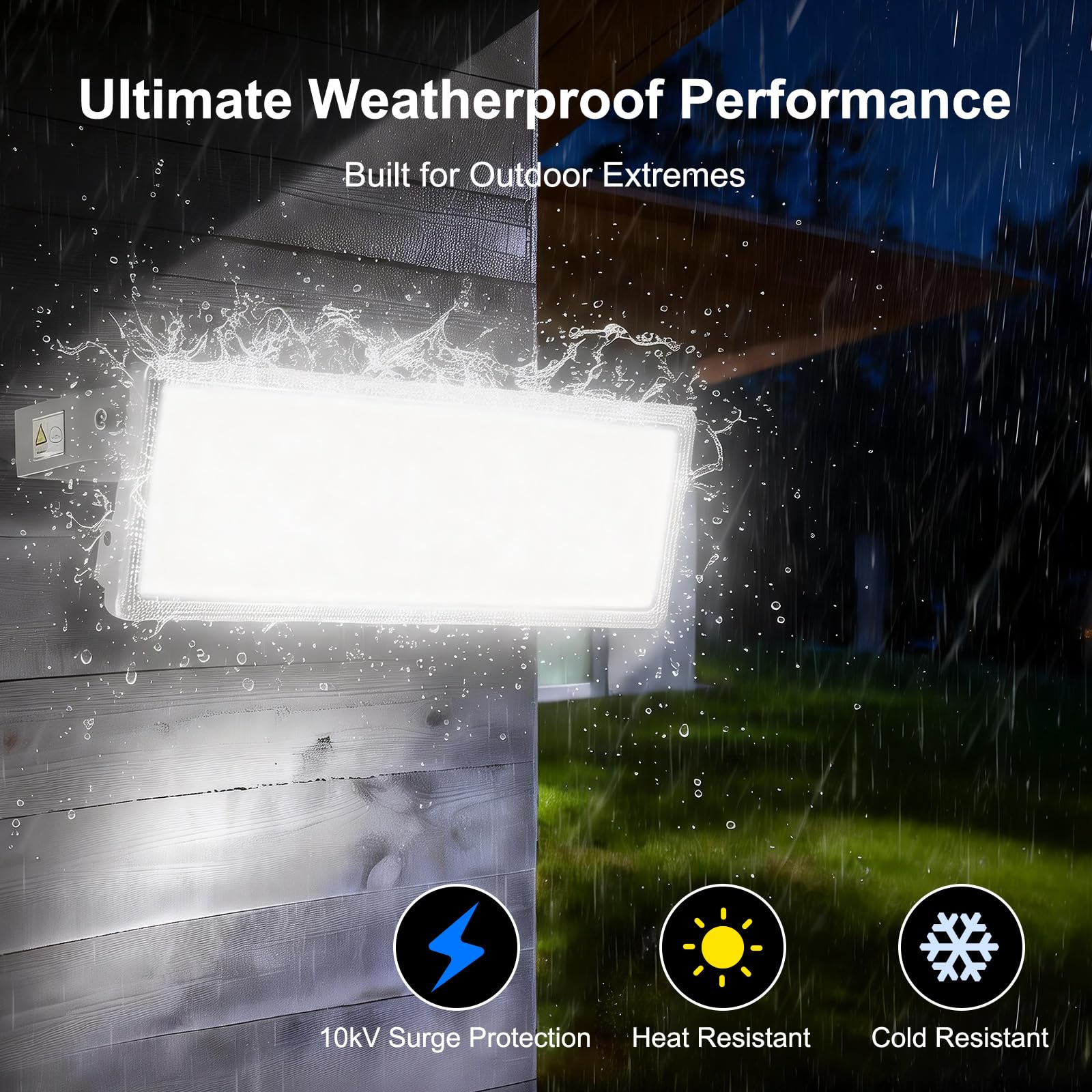 Kekeou 2 Pack 100W LED Flood Light with Plug & 6.5ft Cord, 28000LM