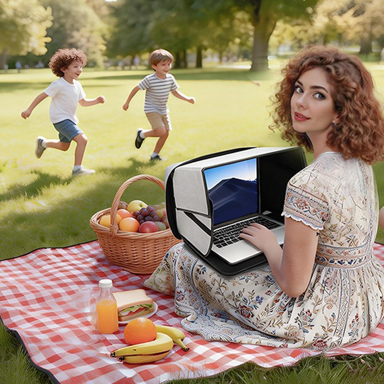 Capucha de privacidad para laptop, de pantalla de sombra antideslumbrante, de bolsa de privacidad portátil para laptop, tienda de campaña de protección de trabajo al aire