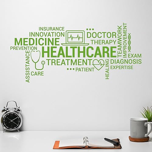 Miniatura 4 de Vinilo adhesivo para pared, diseño médico, terapia, medicina, clínica, pegatinas médicas, mural (ig6289), color negro