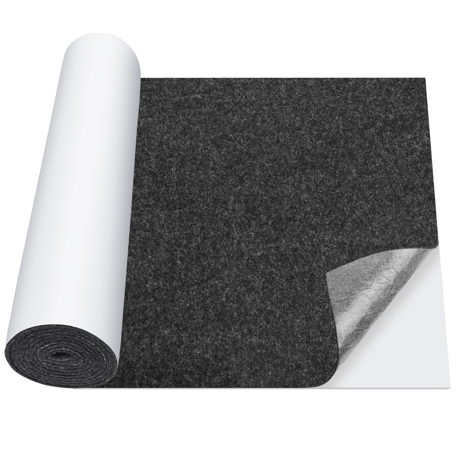 Vicloon Self Adhesive Sticky Backed Felt, 32cm x 1.5M Dark Gray Felt Pads for Furniture, 3MM Thick Multipurpose Adhesive Fabric Sheet Roll for Drawer Box Liner, Chair Leg, Sofas, Cup Mat,