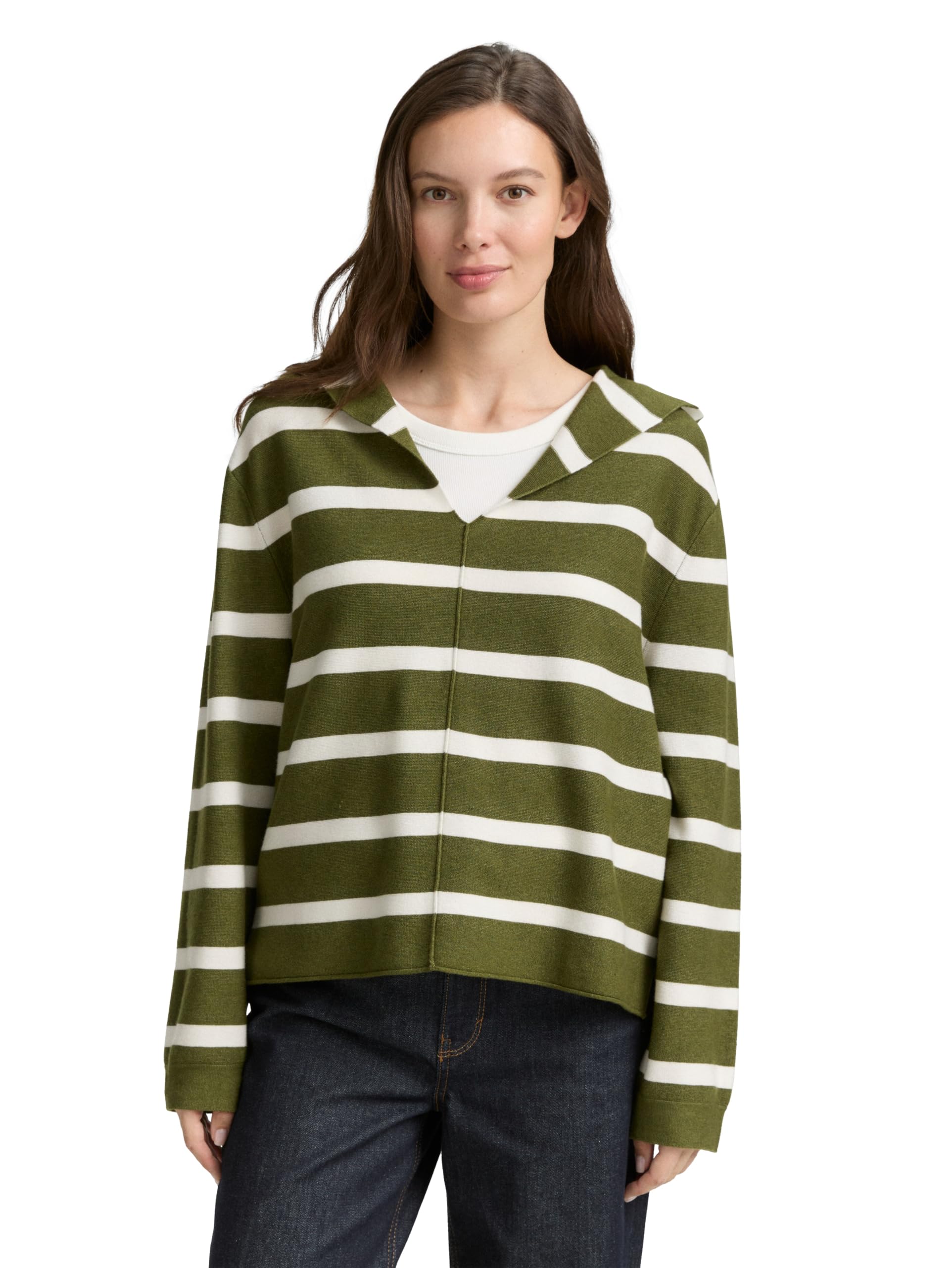 TOM TAILOR Damen Strickpullover mit Kapuze