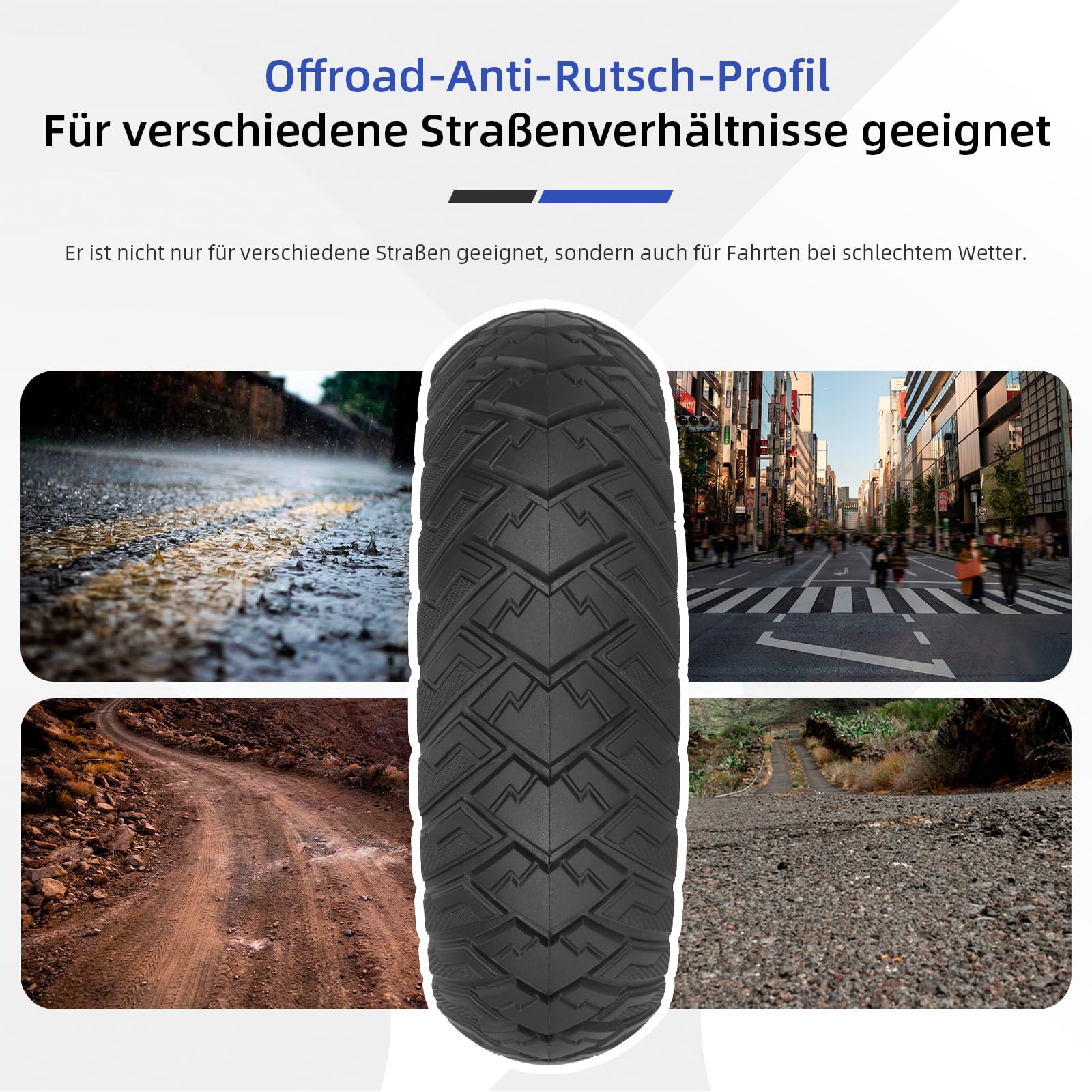 ulip 9,5 x 2,50 Vollgummireifen für Niu KQI3 Max/Pro/Sport Elektroroller 9,5 Zoll Ersatzreifen Ersatzräder für Scooter 2PCS