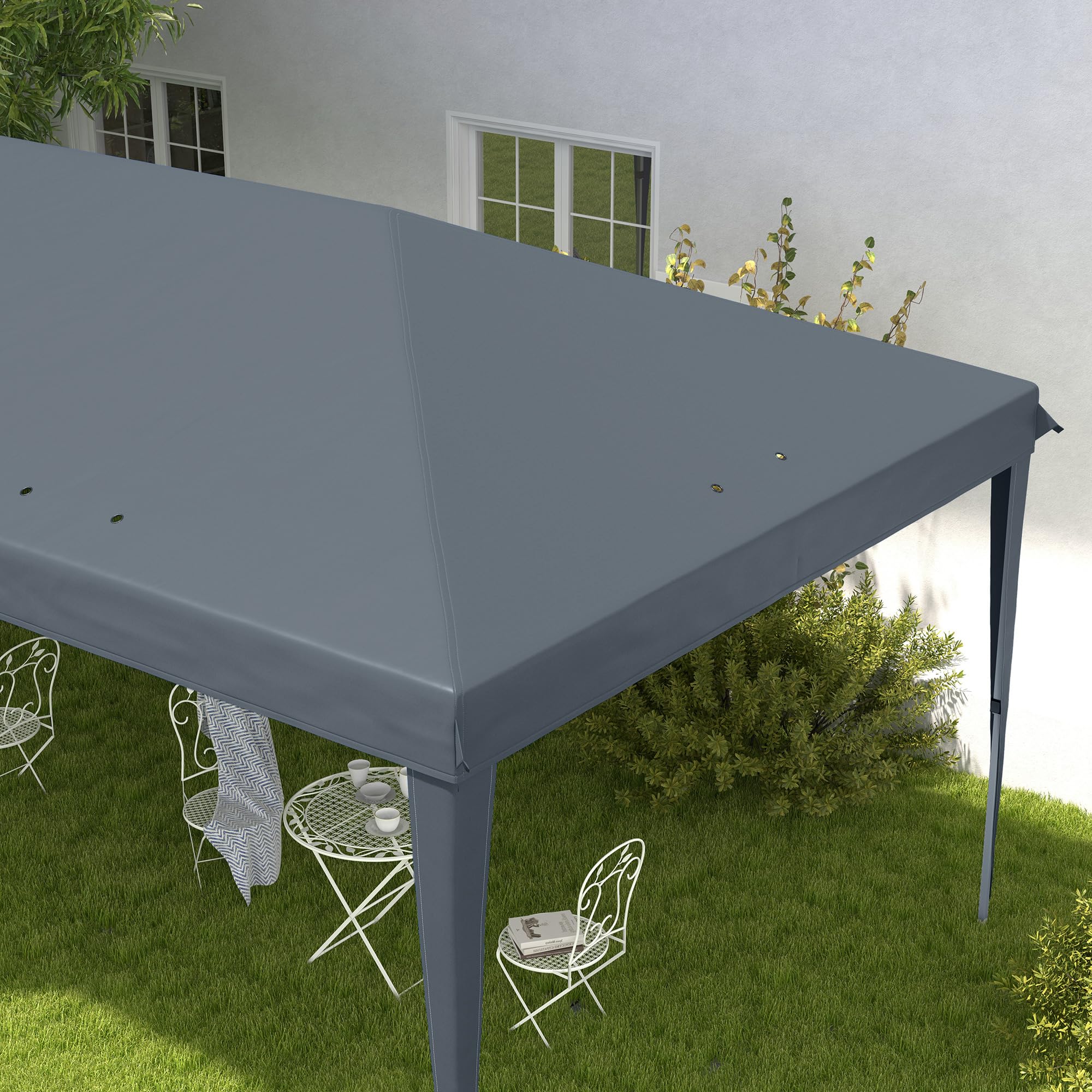 Gazebo Pieghevole Outsunny 6x3 Pop Up Altezza Regolabile 3 Livelli Borsa da Trasporto Acciaio Tessuto Oxford Grigio Chiaro