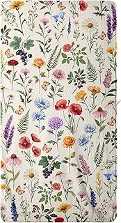 Watercolor Colorful Wildflowers Bath Towel Summer Floral Absorbent Bathr...