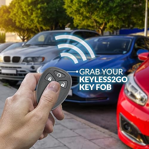Vista 6 de Keyless2Go llave para auto a control remoto para vehículos con número de parte 15114374 KOBGT04A (2 unidades)