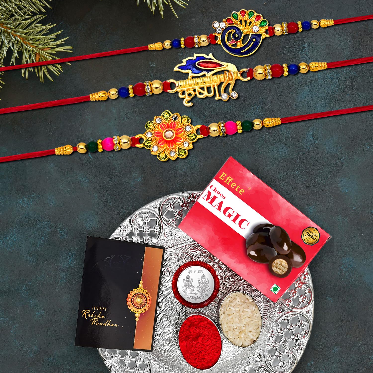 Oblivion Rakhi Combo with Chocolate Magic 32 Gms & Pooja Thali| Rakhi For Brother With Gift | Chocolate Gift Pack |Rakhi With Chocolate Gift Hemper | Fancy Rakhi For Men | Set Of 3 | (B0CD49185G) Amazon Price History, Amazon Price Tracker