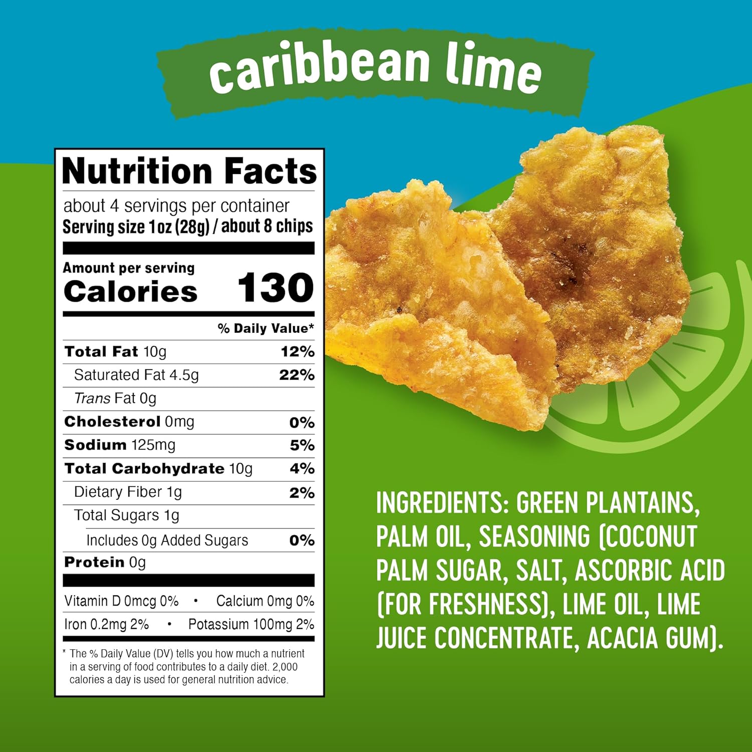 Solula Plantain Crisps Authentic Tostones, Caribbean Lime, 4 Ounce (Pack of 6), Kettle Cooked Chips, Gluten Free, Paleo Friendly, Grain Free, Vegan