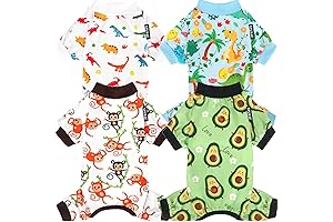 XPUDAC 4 Pack Dog Pajamas Soft Stretchy Summer Dog Clothes for Small...