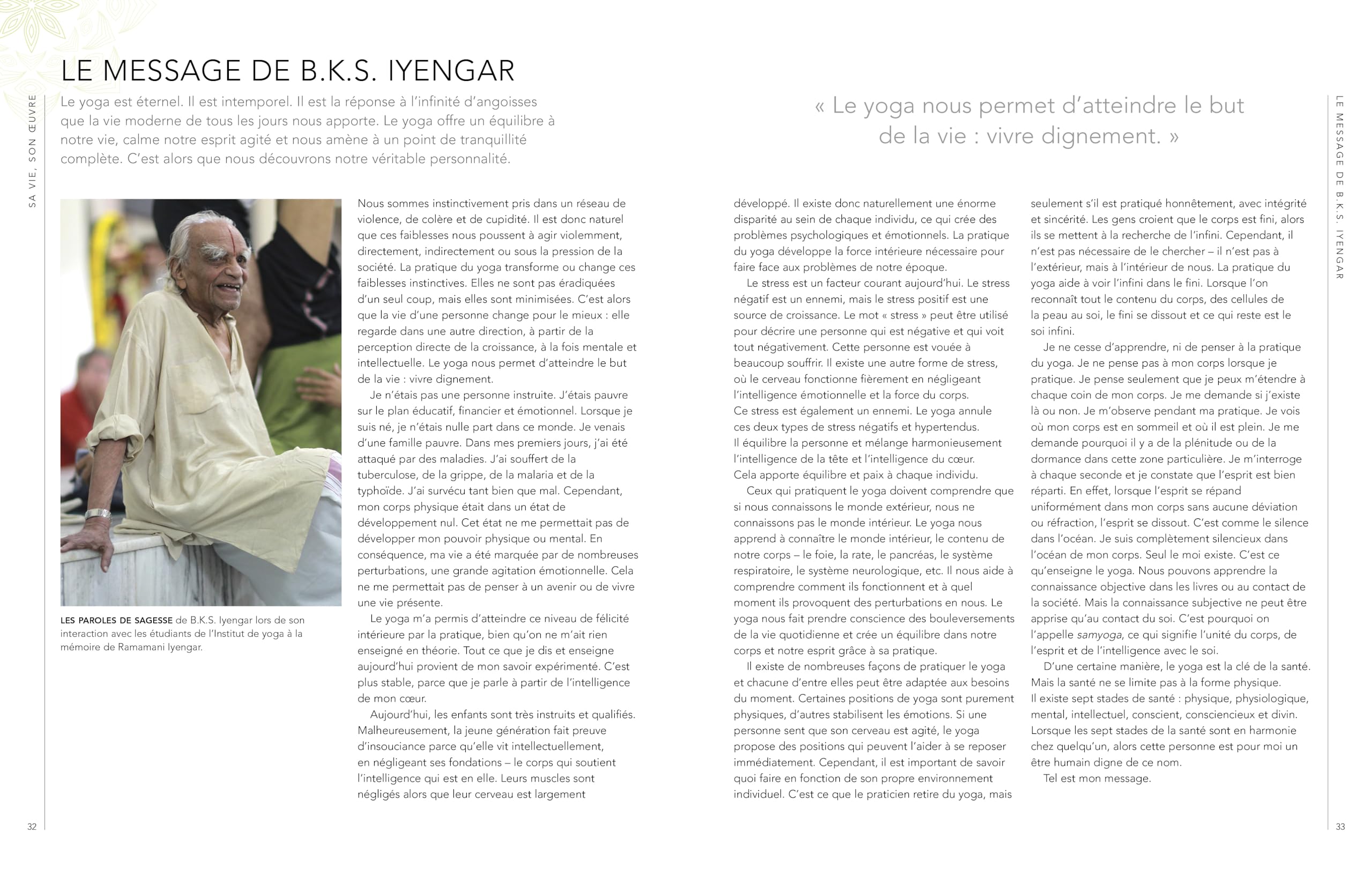 B.K.S. Iyengar. Yoga : La voie de la santé holistique