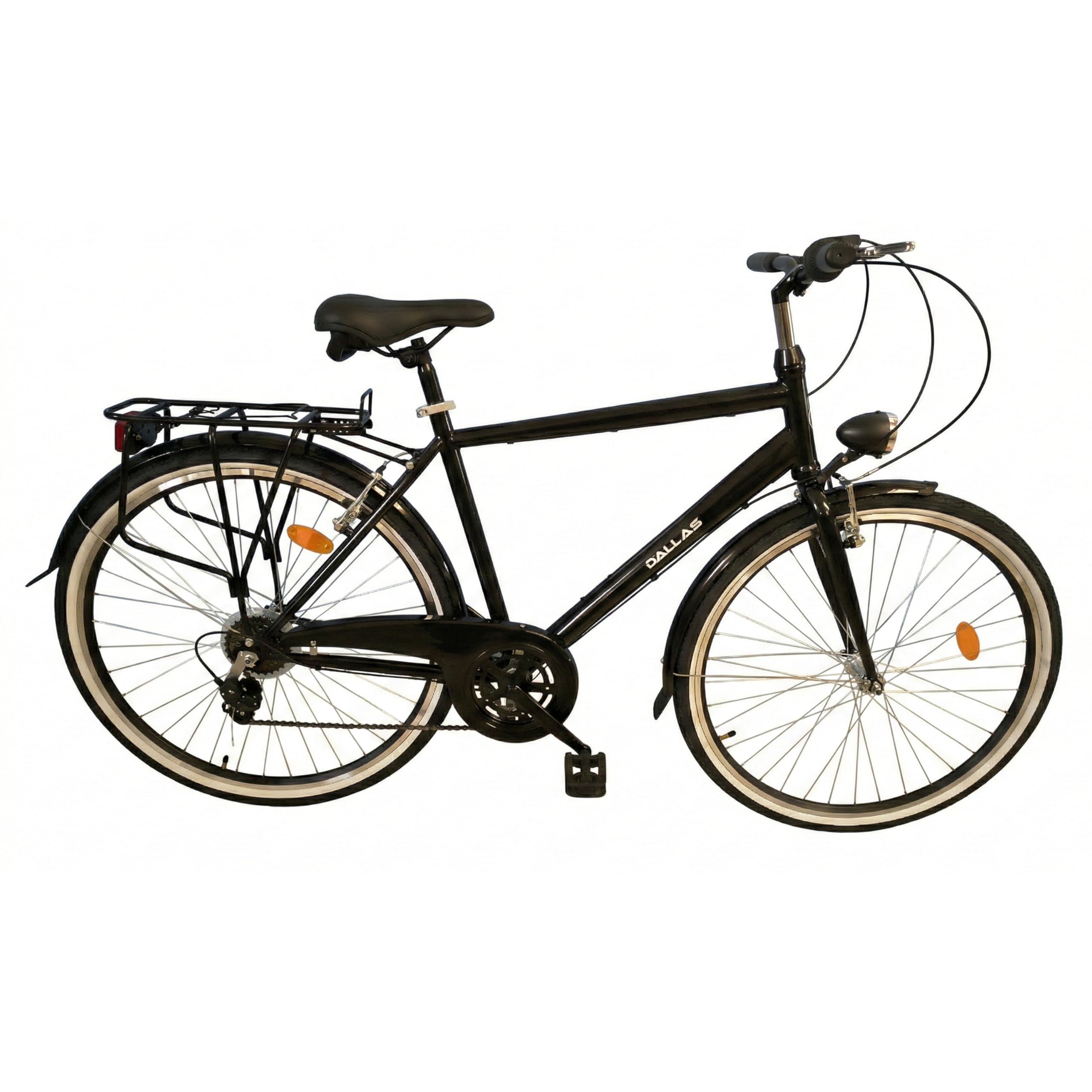 Fahrrad 28 Zoll - Bequemes Trekkingrad für Damen und Herren - mit 7-Gang Shimano Schaltung - Robustes Herrenfahrrad mit Stahlrahmen - Cityrad - Dallas City Trekking - Schwarz