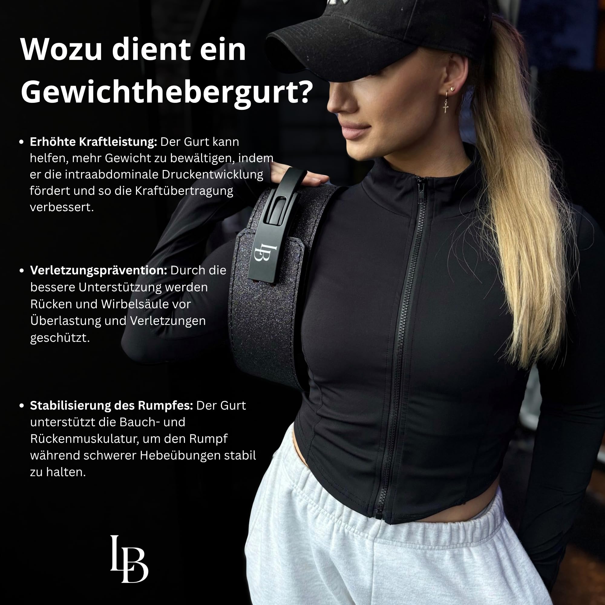 Gewichthebergürtel für Frauen mit Glitzer, Weightlifting Belt für Krafttraining, Fitness, Bodybuilding - Trainingsgürtel verstellbar, gepolstert