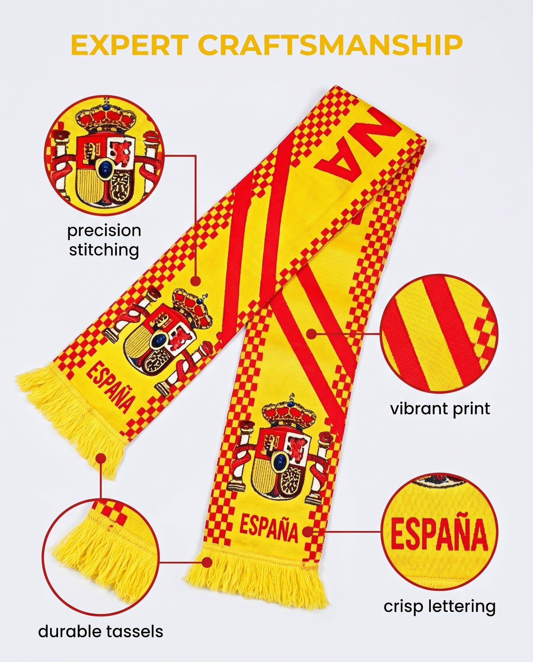 Sciarpa Ufficiale Spagna 2026 Mondiale Calcio TISCH Fan Stadio