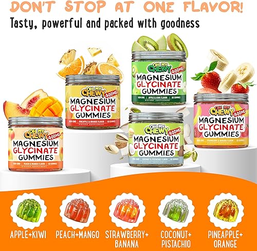 Miniatura 6 de Gomitas de glicinato de magnesio rellenas en el centro de 400 mg  Alta absorción para niños, adolescentes y adultos  Suplemento para dormir, calma y