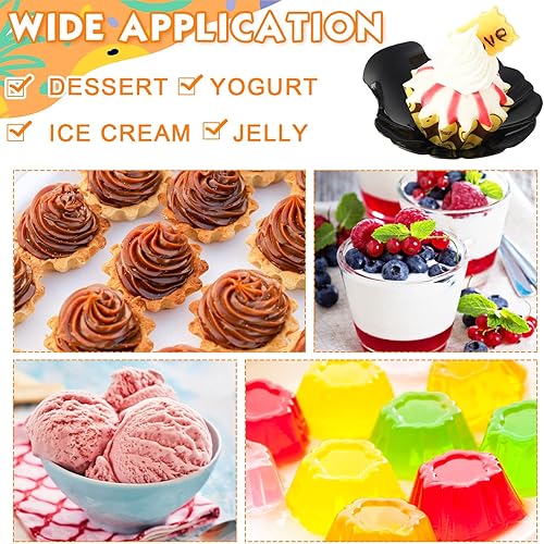 Miniatura 3 de Gerrii 100 platos desechables para aperitivos, de plástico negro, de 3.31 pulgadas, para ostras, ideales para servir bouche, aperitivos, postres,