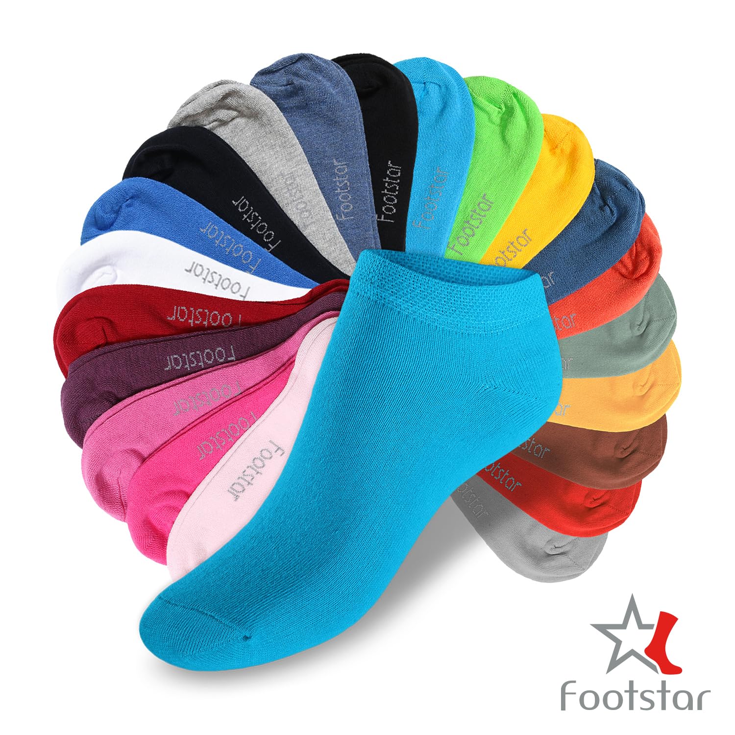 Footstar - Calcetines deportivos cortos para zapatillas (10 pares), para niñas y niños - Colección Sneak It!
