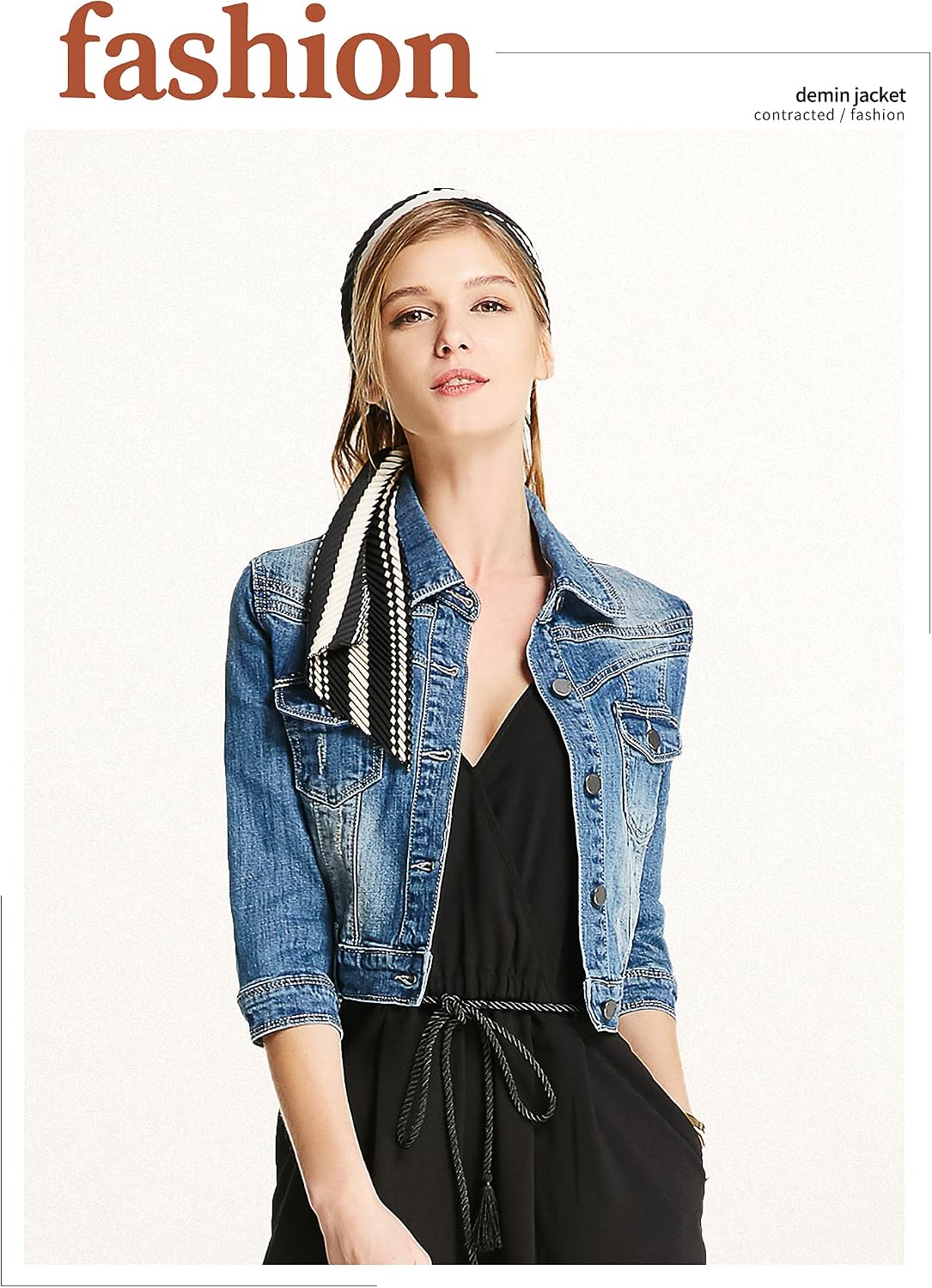 SUSIELADY Women Casual Denim Jacket 