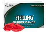 Alliance Rubber 94645 Sterling Rubber Bands Size #64, 1 lb Box Contains Approx. 380 Bands (3 1/2" x 1/4", Red) – view 1