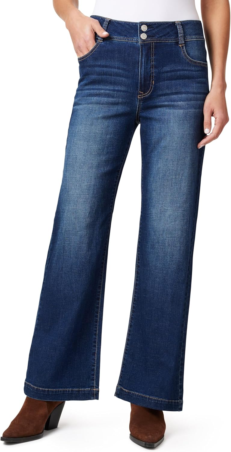 Angels Forever Young Women's Everbreeze Curvy High-Rise Relaxed Flare Jeans