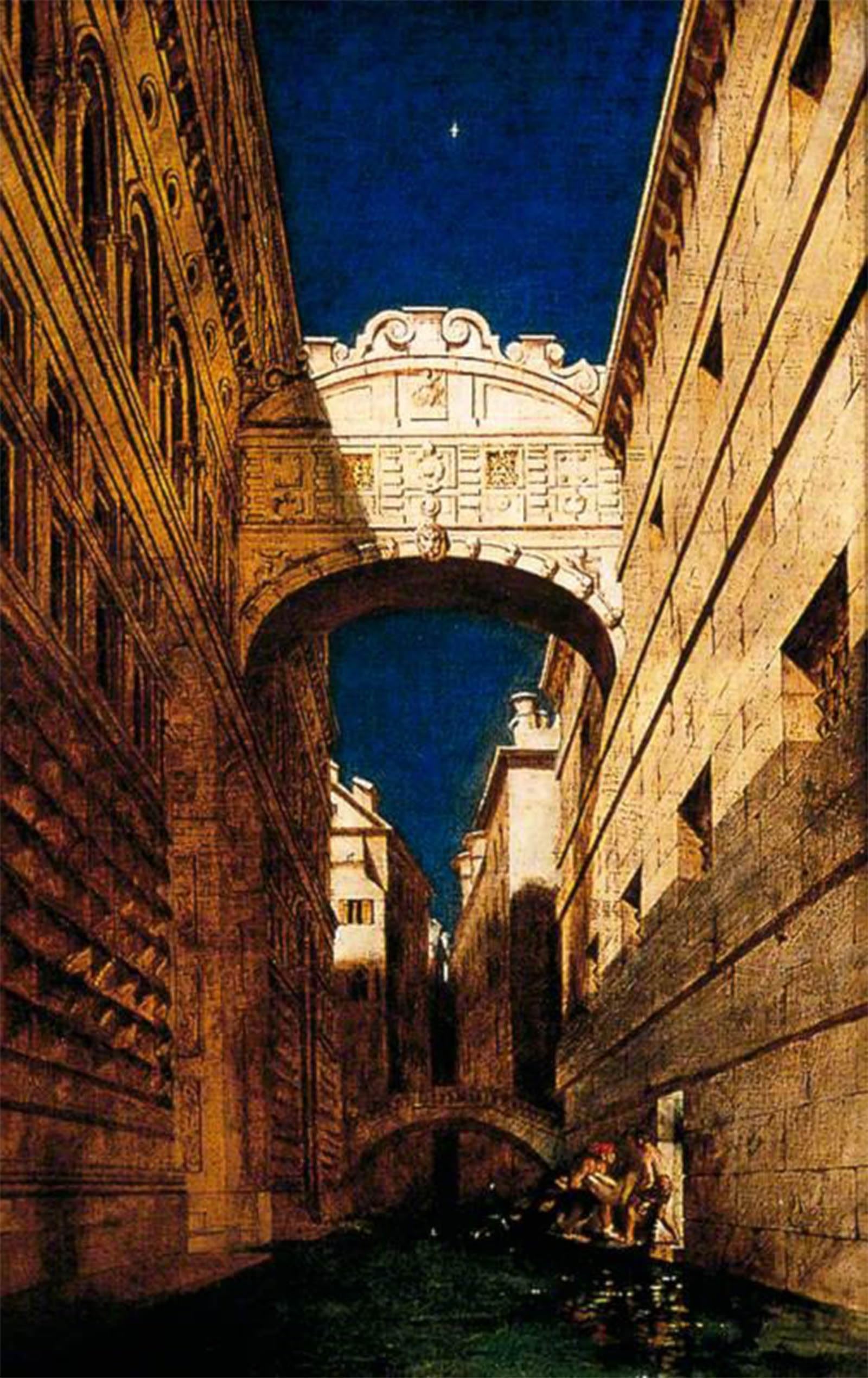 ARTXLXXBN Famous Painting Art Wall Decor Abstract Art Picture il Ponte dei Sospiri William Etty Animal Pictures for Home Decor 60x90cm