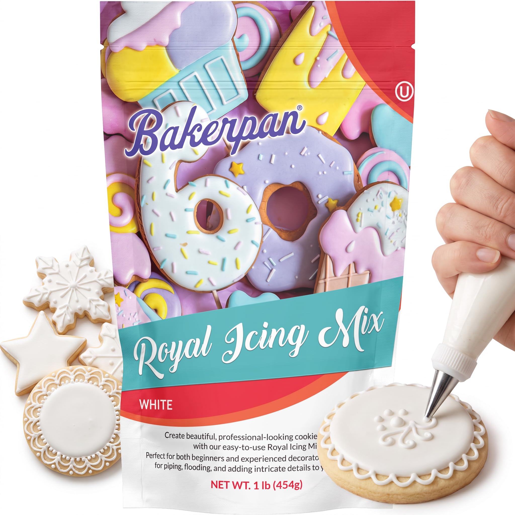 Bakerpan White Royal Icing Mix for Cookie Decorating - 16 oz