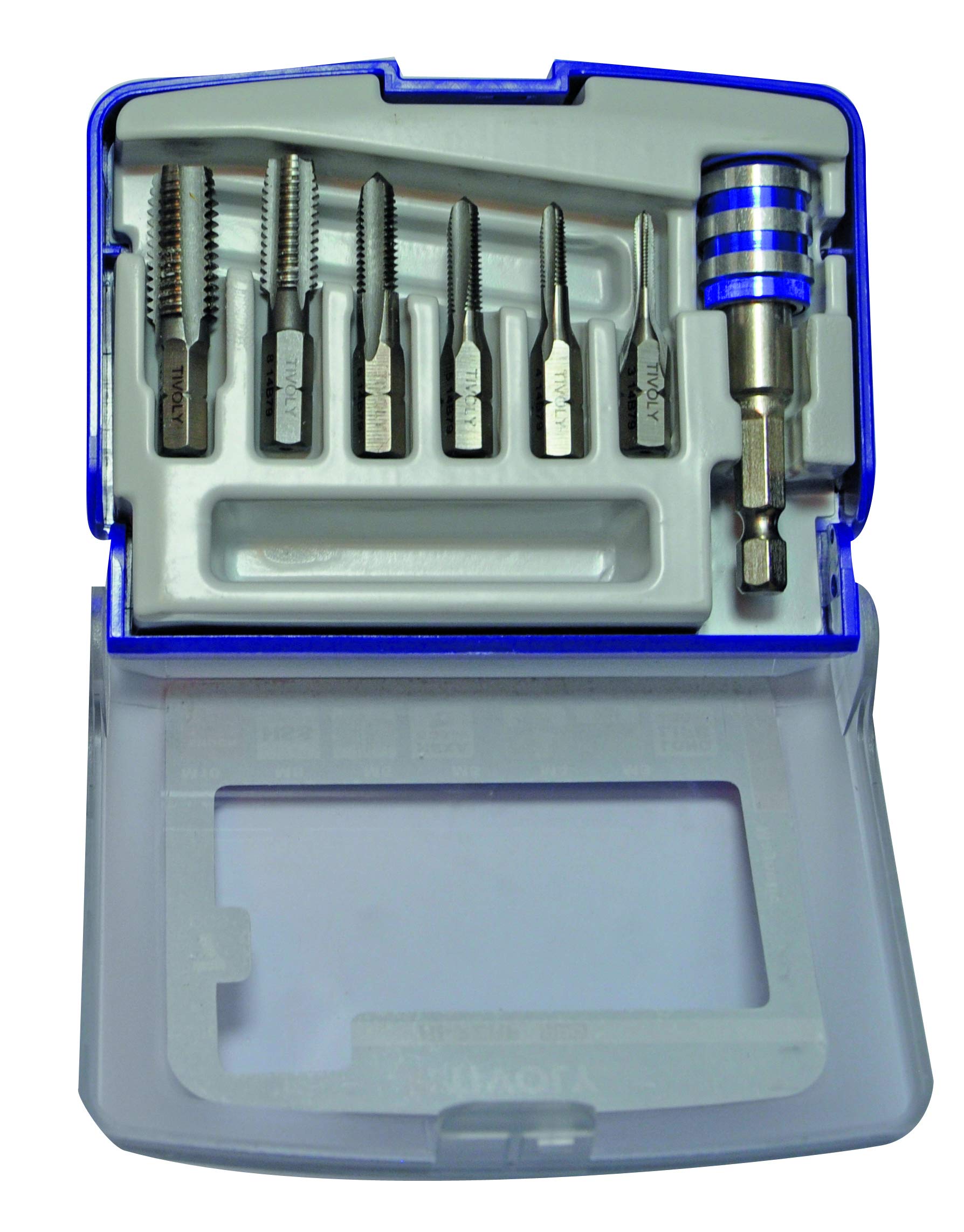 TIVOLY 10503070001 - Estuche THD HEXA 6 machos HSS M3 M4 M5 M6 M8 M10 mango hexa 1/4’’+1 PP