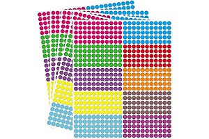 Five Box 1,375 Assorted Double Sided 1/4&#x27;&#x27; Tiny Dot Stickers, 500 per Color