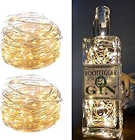 Vista 13 de Guirnaldas de luces enchufables, de 33 pies, 100 luces LED impermeables de alambre plateado, adaptador incluido, cable de luces estrelladas