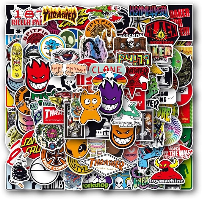 100 PCS Vinyl Random Skateboard Cool Stickers Laptop
