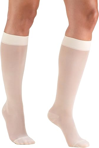 Vista 46 de Truform - Medias de compresión traslúcidas para mujer, hasta la rodillas, 15-20 mmHg, 20 denier, color piel, talla S Beige