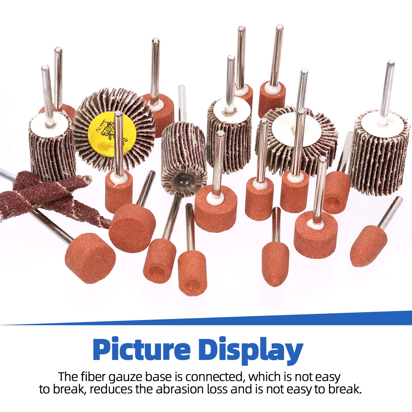 Kit Pietre Abrasive Per Smerigliatrice | 54 Pezzi Con Grana 80 Per Levigatura E Modellatura - Foto 9